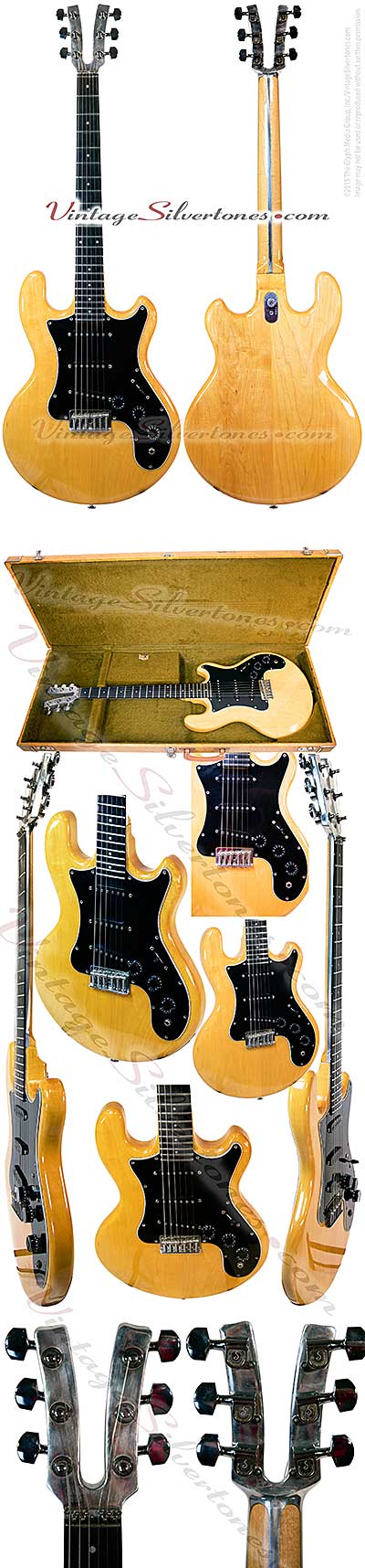 Kramer DMZ 3000-Neptune, NJ 3 pickup, electric guitar, 1979, natural blonde finish, black pickguard, double cutaway